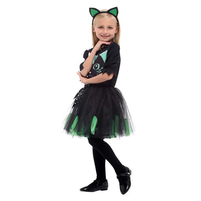 Halloween Children's Performance Costume Carnival Black Cat Character Performance Clothes Playful Girls and Girls