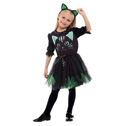 Halloween Children's Performance Costume Carnival Black Cat Character Performance Clothes Playful Girls and Girls