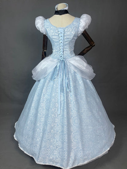 Halloween Cinderella Dress Cosplay Princess Costume Adult Lace Up Corset Wedding Evening Party Ball Gown