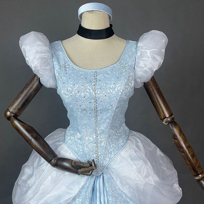 Halloween Cinderella Dress Cosplay Princess Costume Adult Lace Up Corset Wedding Evening Party Ball Gown