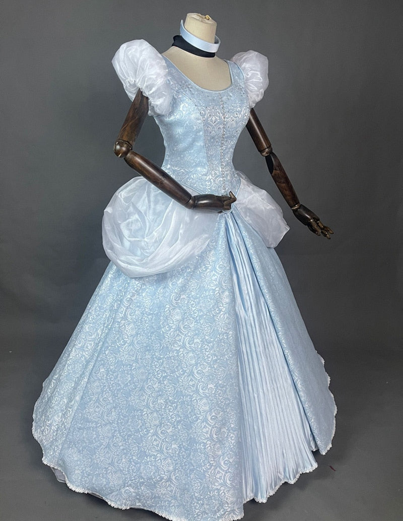 Halloween Cinderella Dress Cosplay Princess Costume Adult Lace Up Corset Wedding Evening Party Ball Gown