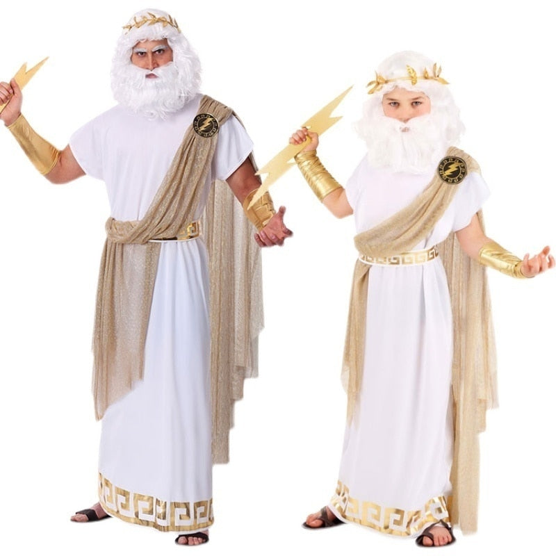 Halloween Cosplay Ancient Greek Gods Zeus Costumes Adult King of Rome Carnival Stage Show Role Play  Party Dress