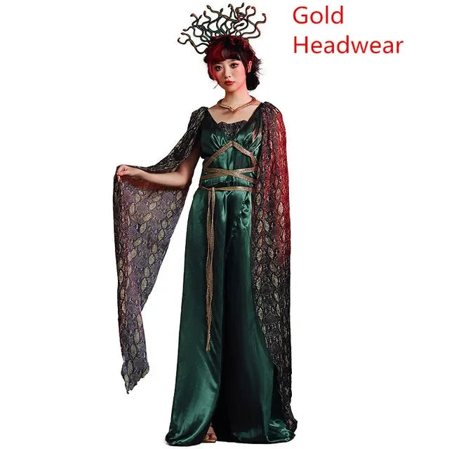 Halloween Cosplay Anime Costume for Women Ancient Greek Myth Medusa Snake Dress Adult Sexy Dress Suit Snake Siren Witch Costume