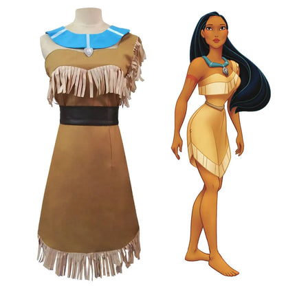 Halloween Cosplay Avatar The Last Airbender Toph Bengfang Pocahontas Costume Kleidung Indische Prinzessin Dress Set For Women