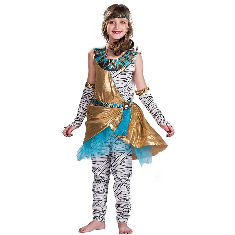 Halloween Costume Children Mummy Cosplay Costume Egypt Dress Party Dress Carnival Clothing