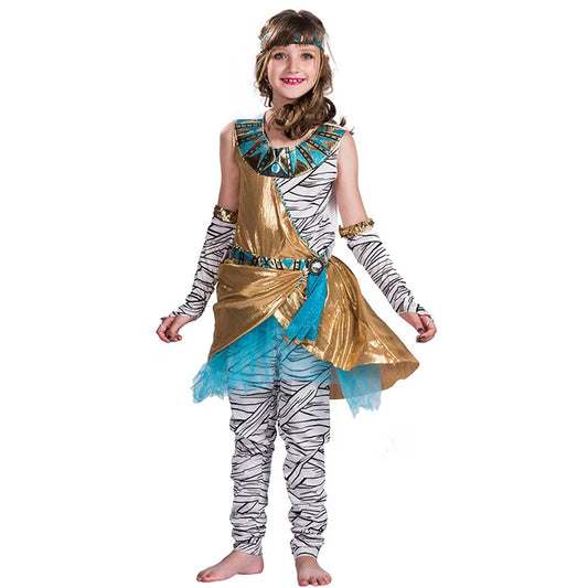 Halloween Costume Children Mummy Cosplay Costume Egypt Dress Party Dress Carnival Clothing