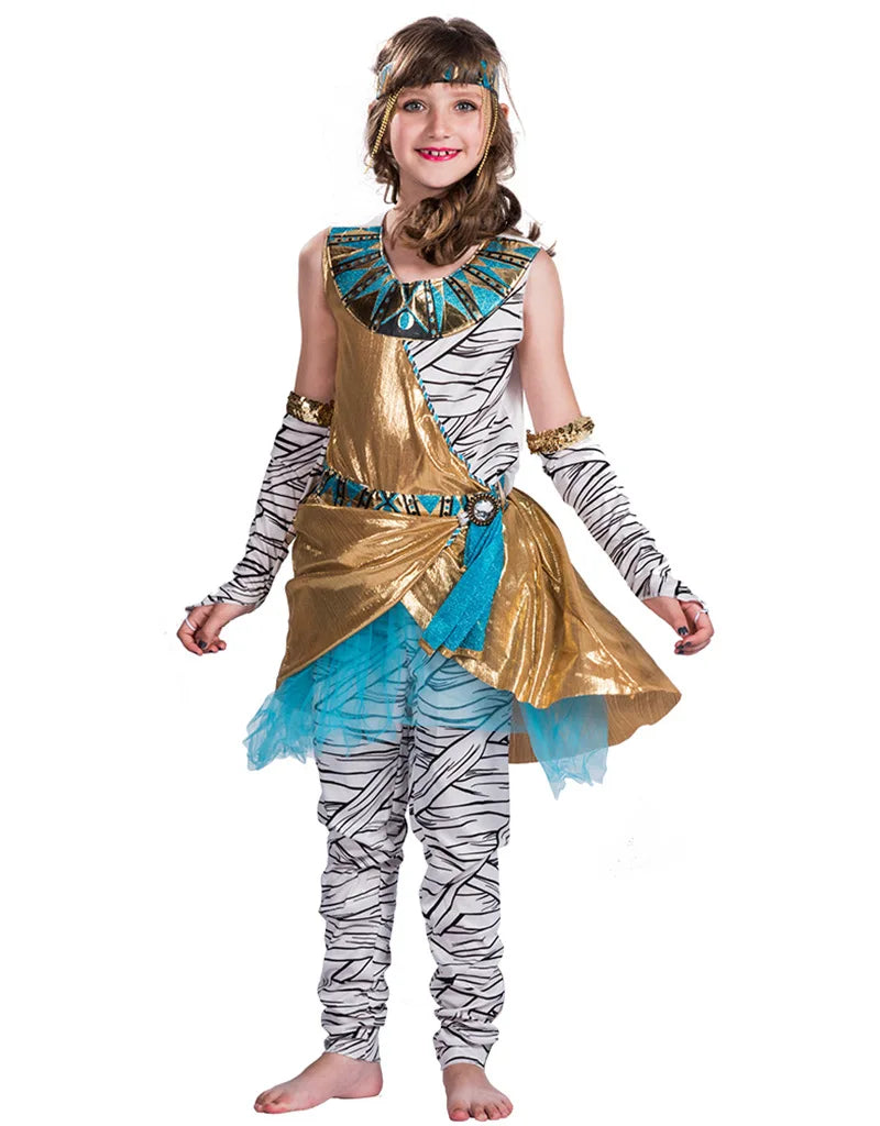 Halloween Costume Children Mummy Cosplay Costume Egypt Dress Party Dress Carnival Clothing