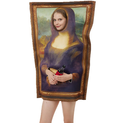 Halloween Costumes For Adults Women Men Mona Lisa Painting Cosplay The Scream Jumpsuit Party Performance Prank Funny Prop Unisex