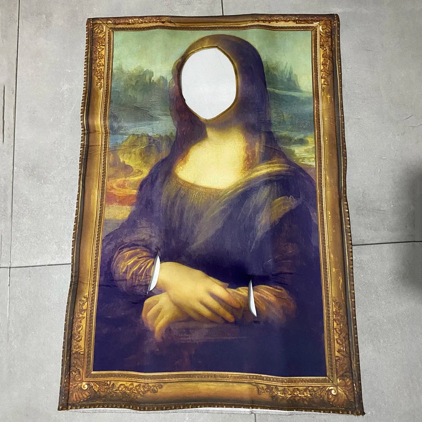 Halloween Costumes For Adults Women Men Mona Lisa Painting Cosplay The Scream Jumpsuit Party Performance Prank Funny Prop Unisex