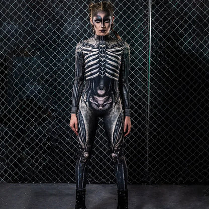 Halloween Devil Ghost Specter Jumpsuit Women Cosplay Skeleton Jumpsuits Carnival Party Performance Scary Costume