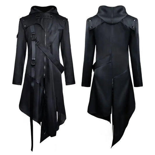 Halloween Medieval Retro Gothic Men Cosplay Costume Long Trench Autumn and Winter Christmas Carnival Party Outfits