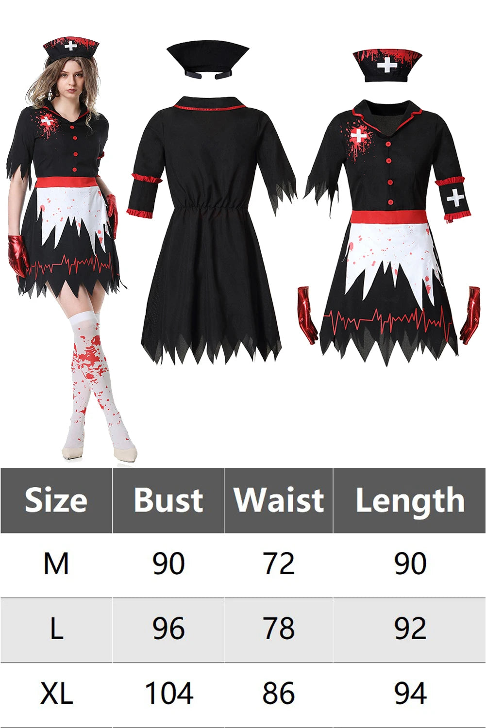 Halloween Nurse Vampire Zombie Cosplay Women Adult Fantasia Cosplay Costume Disguise Fantasy Halloween Carnival Party Clothes