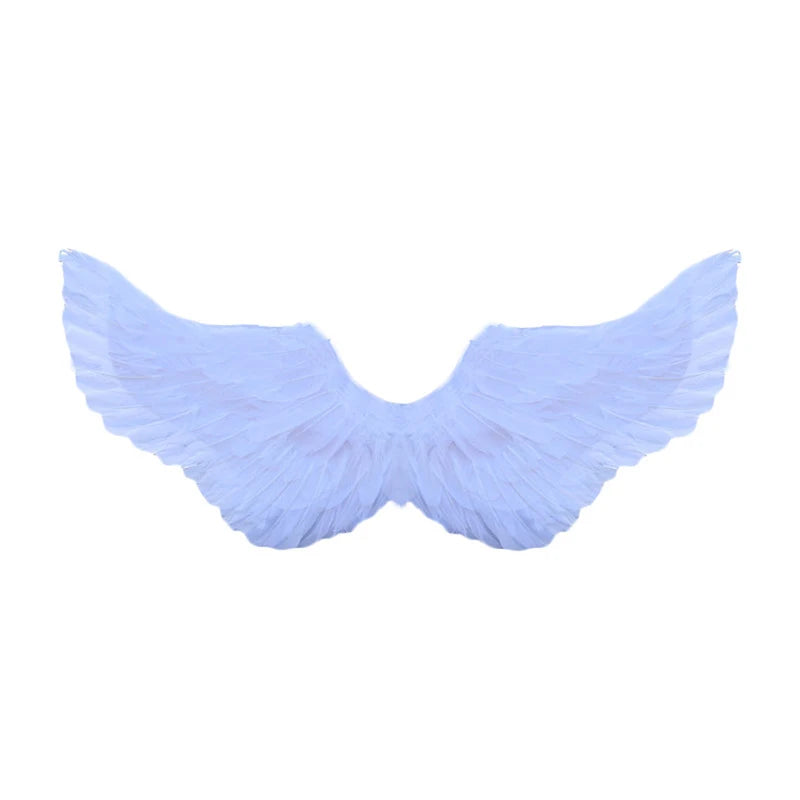 Halloween Party Costumes Feather Angel Wings Men Women Deluxe Wings with Elastic Straps Cosplay Carnival Accessory