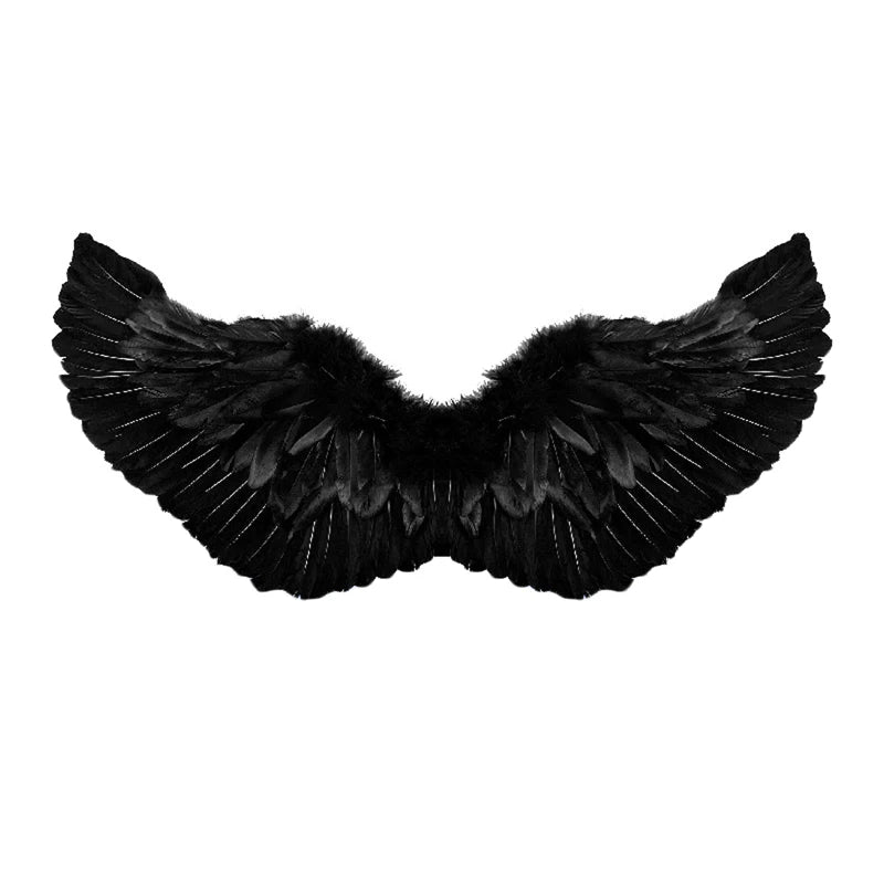 Halloween Party Costumes Feather Angel Wings Men Women Deluxe Wings with Elastic Straps Cosplay Carnival Accessory