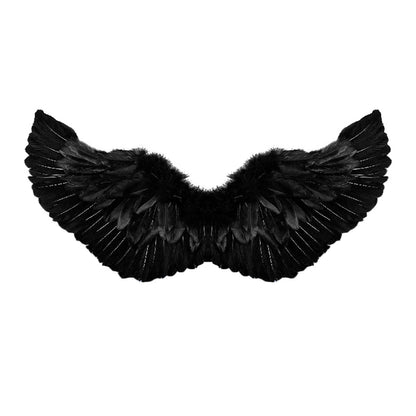 Halloween Party Costumes Feather Angel Wings Men Women Deluxe Wings with Elastic Straps Cosplay Carnival Accessory