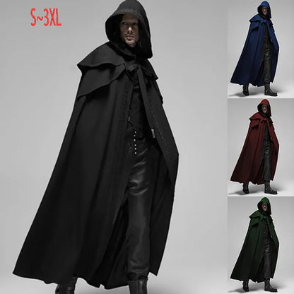 Halloween Party Medieval Costume Cape Gothic Men's Long Cloak Games Anime Role Playing Cosplay Costume