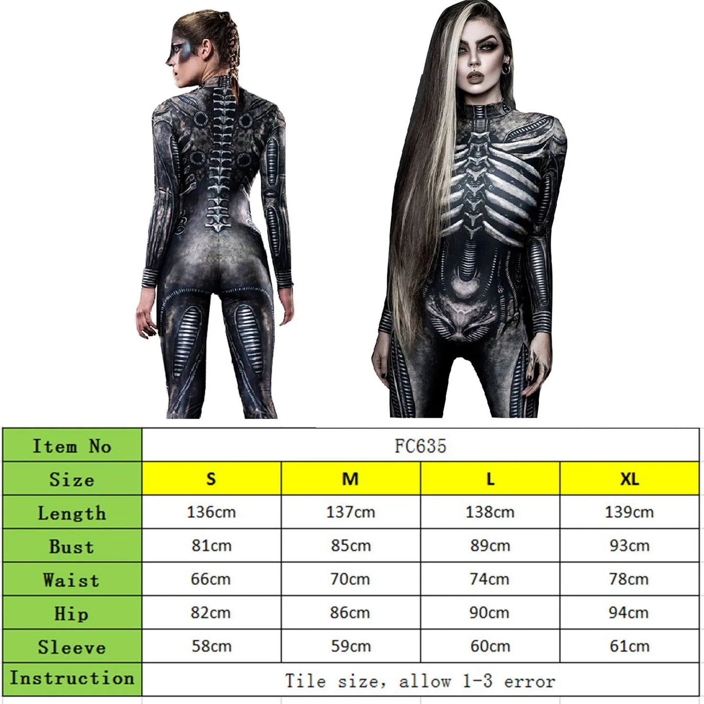 Halloween Skeleton Printed Bodysuit Cosplay Costumes Suit Women Jumpsuit Disfraz Halloween Mujer Scary Costumes Outfit