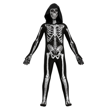 Halloween Skull Costume Children's Terror Dress Up Hooded Game Cosplay Holiday Gift Costume