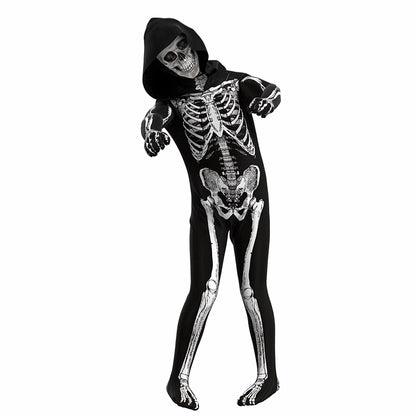 Halloween Skull Costume Children's Terror Dress Up Hooded Game Cosplay Holiday Gift Costume