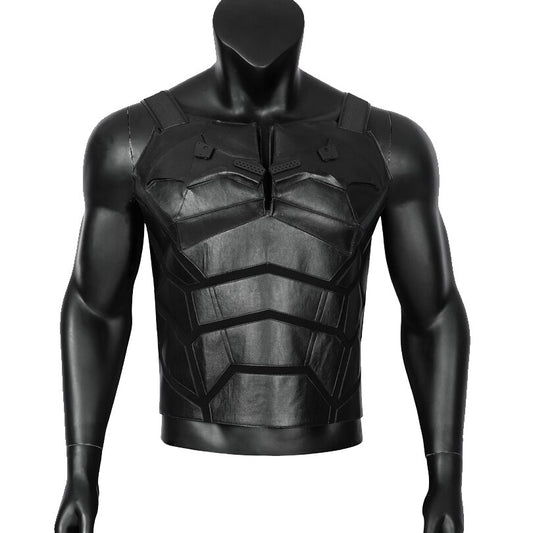 Halloween Superhero Bat Bruce Cosplay Chest Armor Robert Wayne Costume Accessories Faux Leather Hero Battle Vest