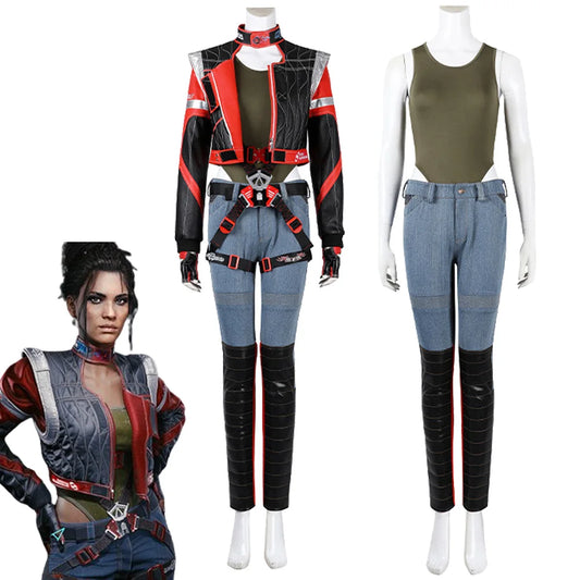 Halloween Cosplay Costume Women Panam Outfit with Gloves and Jacket Roleplay Fancy Suit