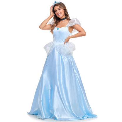 Halloween Women Princess Cinderella Costume Fairy Tales Sexy Goddess Princess Cosplay Long Dress Hen Party Fancy Dress