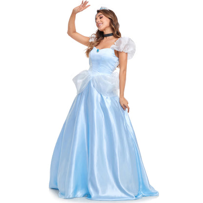 Halloween Women Princess Cinderella Costume Fairy Tales Sexy Goddess Princess Cosplay Long Dress Hen Party Fancy Dress