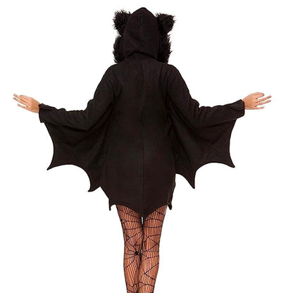 Halloween Women's Bat Comfortable Black Animal Adult Cosplay Vampire Zipper Dress Send Black Sexy Socks