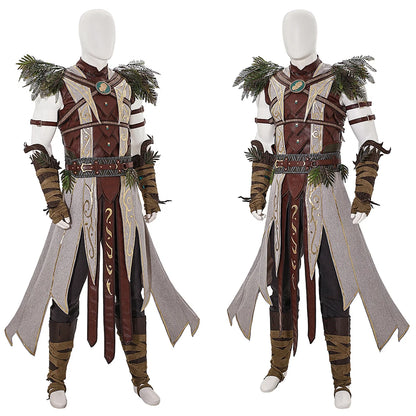 Halsin Cosplay Costume Game Baldurs Cos Gate 3 Halsin Roleplay Outfit Adult Men Top Pants Props Halloween Carnival Party Uniform