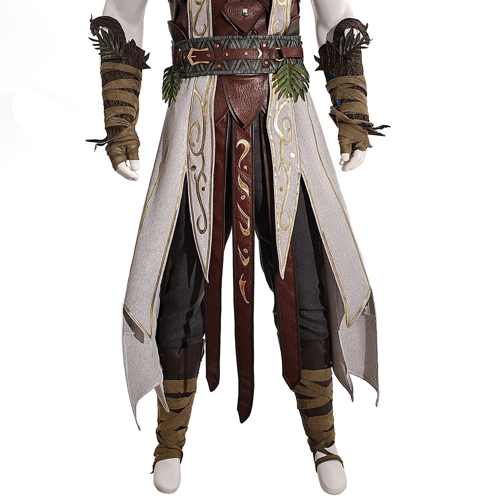 Halsin Cosplay Costume Game Baldurs Cos Gate 3 Halsin Roleplay Outfit Adult Men Top Pants Props Halloween Carnival Party Uniform