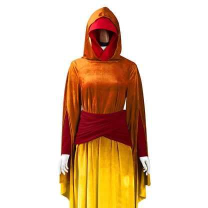 Padme Amidala Cosplay Costume Queen Jedi Robe Hooded Dress for Women Roleplay Outfit