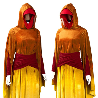 Padme Amidala Cosplay Costume Queen Jedi Robe Hooded Dress for Women Roleplay Outfit