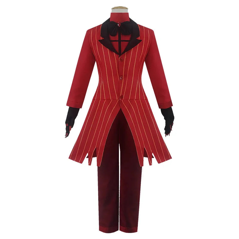 Hazbin Cosplay Hotel Uniform ALASTOR Cosplay Costume Adult Men Halloween Uniform Jacket Pants Costumes Red Suit Anime Cosplay