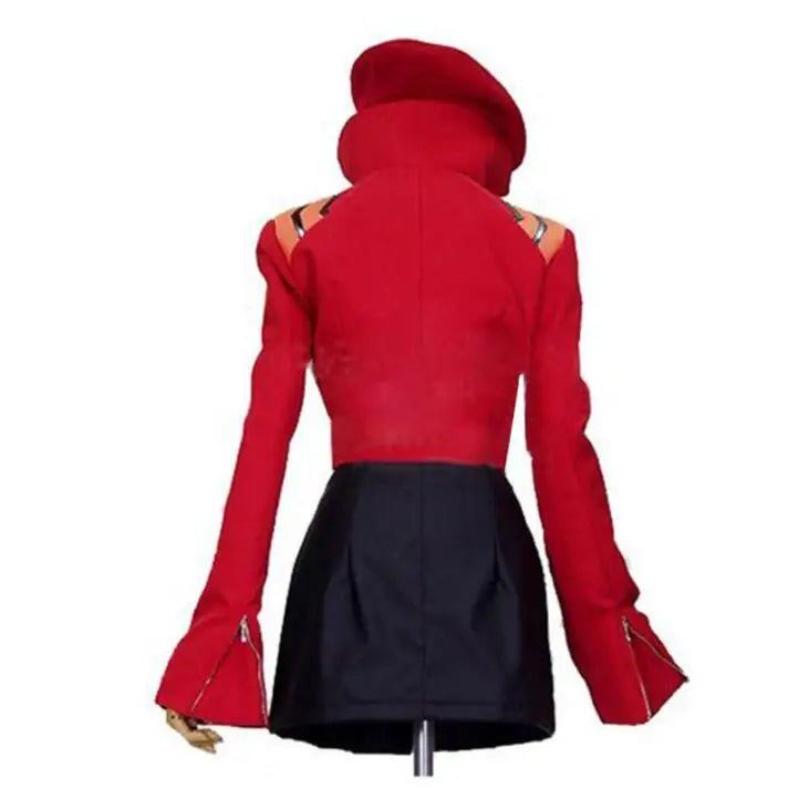 EVA Misato Katsuragi Cosplay Costume Hat+Overcoat(No Black Dress)