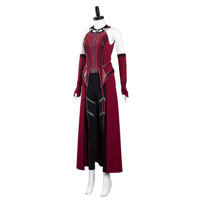 Wandavision Scarlet Witch Cosplay Costume Leather Vest Dress Outfits Halloween Carnival Suit