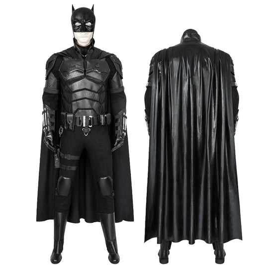 Halloween Superhero  Bat Black Outfit Bruce Cosplay Robert Wayne Costume Armor Battle Suit with Props