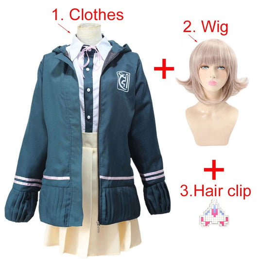 High School Students Uniform Anime Danganronpa Nanami ChiaKi Cosplay Costume Long-sleeved Jacket Short Skirt Loli Skirt