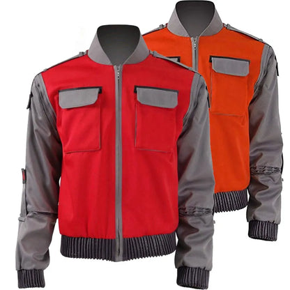 Back To The Future Cosplay Costume Jr Marlene Seamus Marty Mcfly Jacket Orange Outwear Coat Custom Size