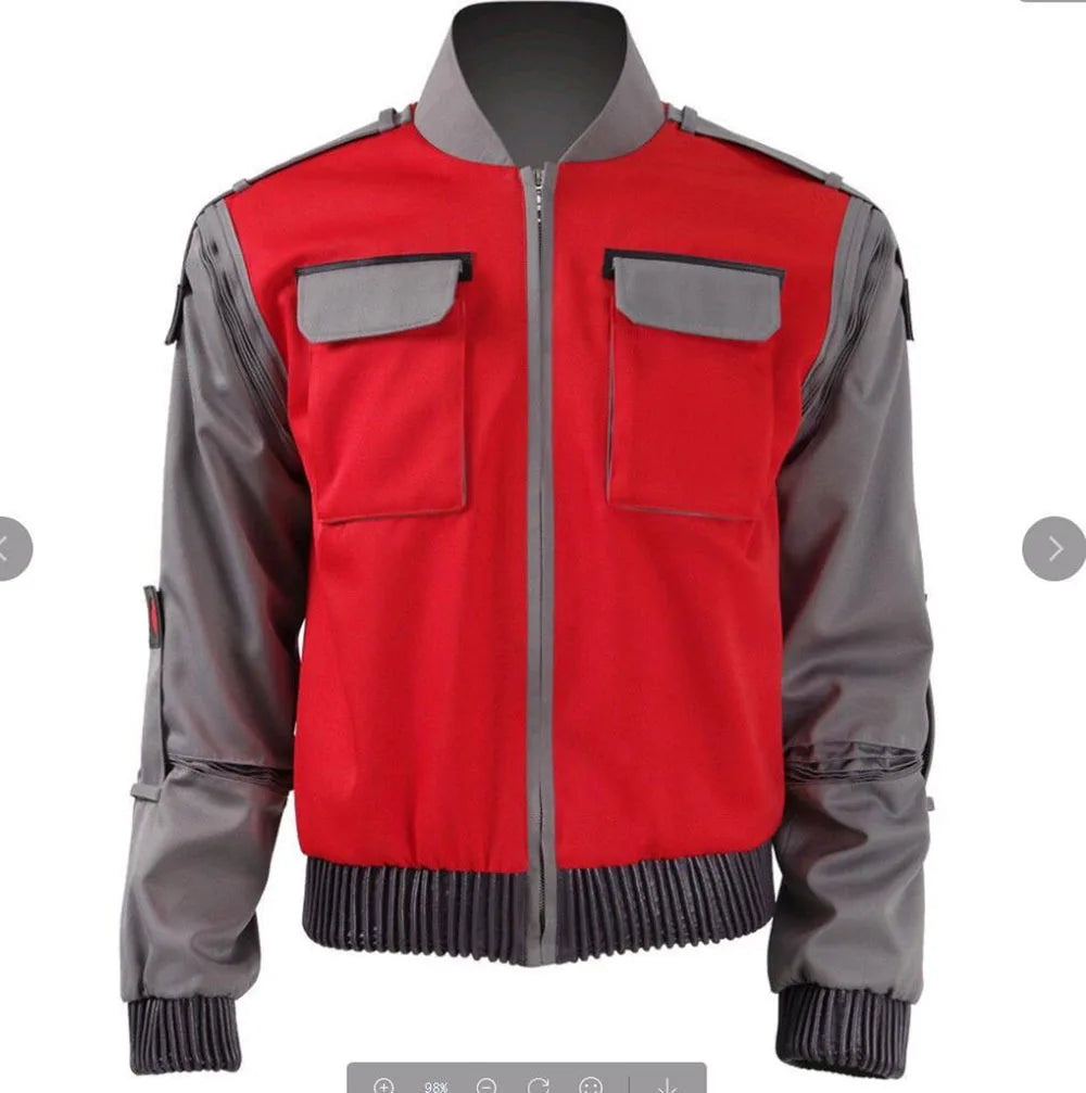 Back To The Future Cosplay Costume Jr Marlene Seamus Marty Mcfly Jacket Orange Outwear Coat Custom Size