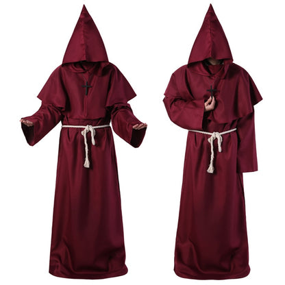 Medieval Monk Robe Clothing Wizard Clothing Priest Cos Clothing Shawl for Holiday Costume