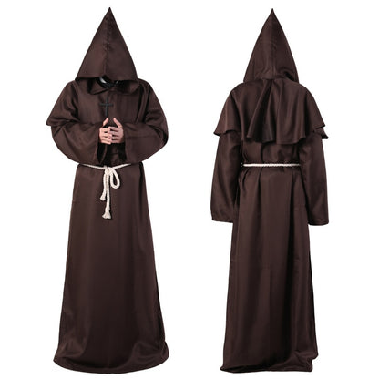 Medieval Monk Robe Clothing Wizard Clothing Priest Cos Clothing Shawl for Holiday Costume