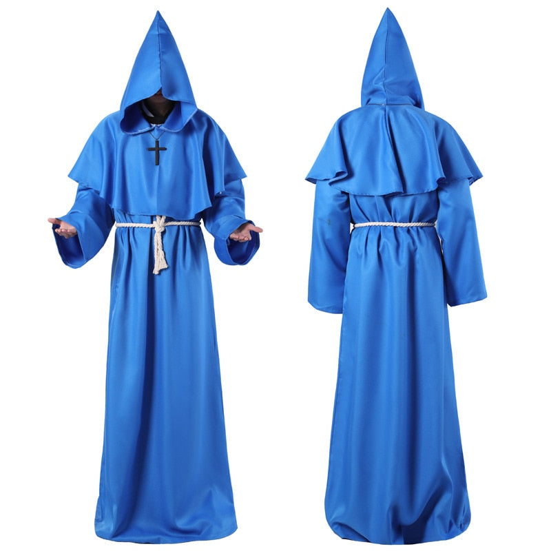 Medieval Monk Robe Clothing Wizard Clothing Priest Cos Clothing Shawl for Holiday Costume