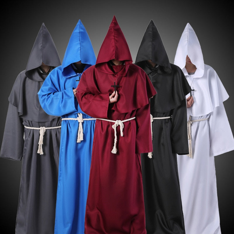 Medieval Monk Robe Clothing Wizard Clothing Priest Cos Clothing Shawl for Holiday Costume