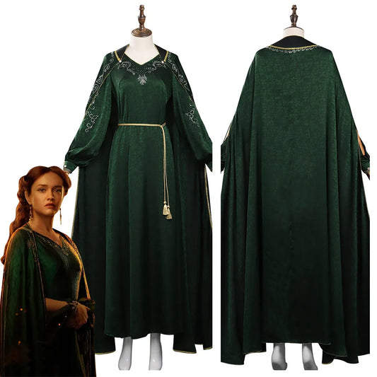 House Of Cosplay The Dragon Costume Alicent Hightower Long Dress Cloak Women Halloween Party Clothes For Ladies Role Play New