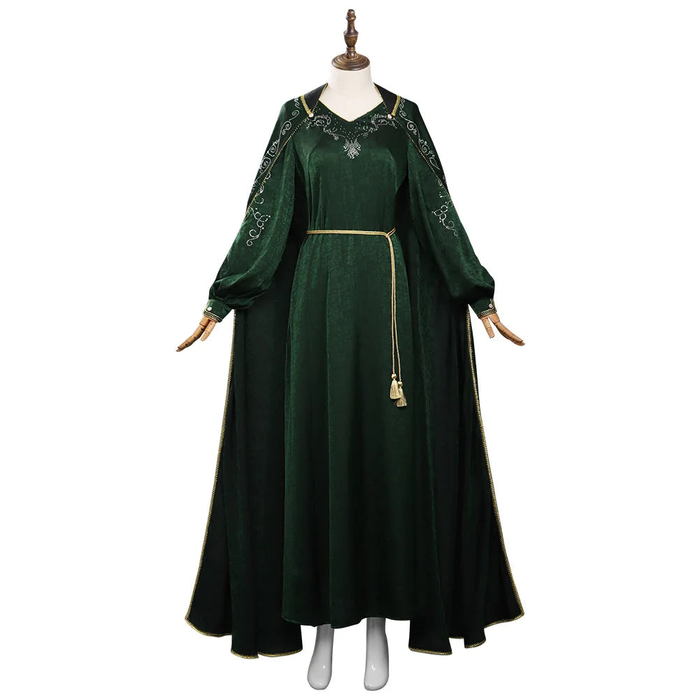 House Of Cosplay The Dragon Costume Alicent Hightower Long Dress Cloak Women Halloween Party Clothes For Ladies Role Play New