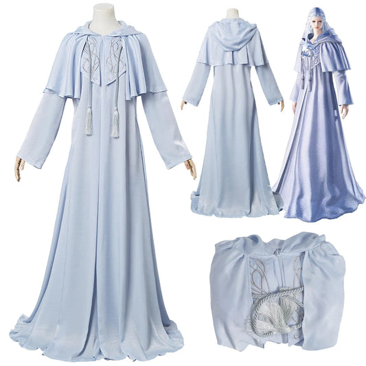 Hydaelyn Cosplay Robe Dress Costume for Women Final Fantasy XIV Adult Roleplay Outfit Halloween Party