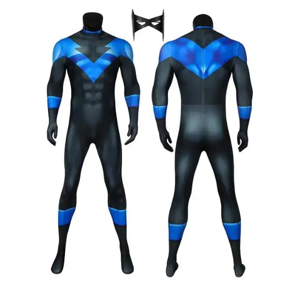 Halloween Night Superhero Zentai Suit with Eye Mask Cosplay Costume