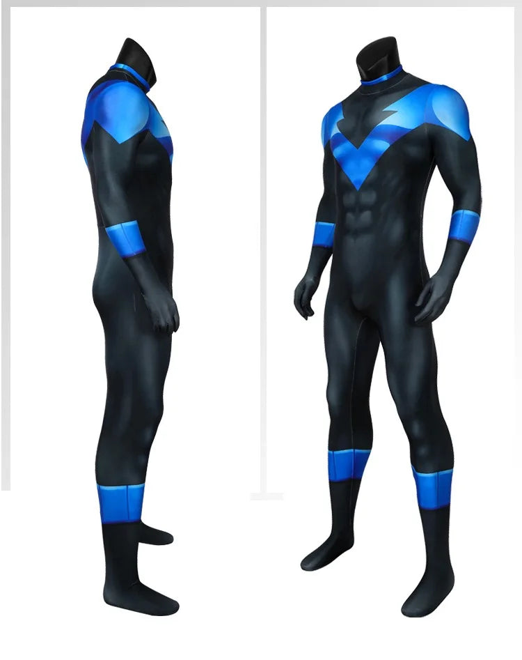 Halloween Night Superhero Zentai Suit with Eye Mask Cosplay Costume