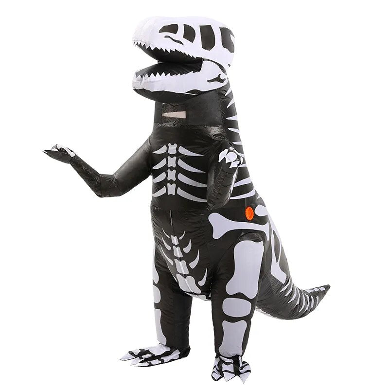 Inflatable Halloween Costume Skeleton Dinosaur Full Body Skeleton T-Rex InflatableCos-play Party Tyrannosaurus Blow Up Costume