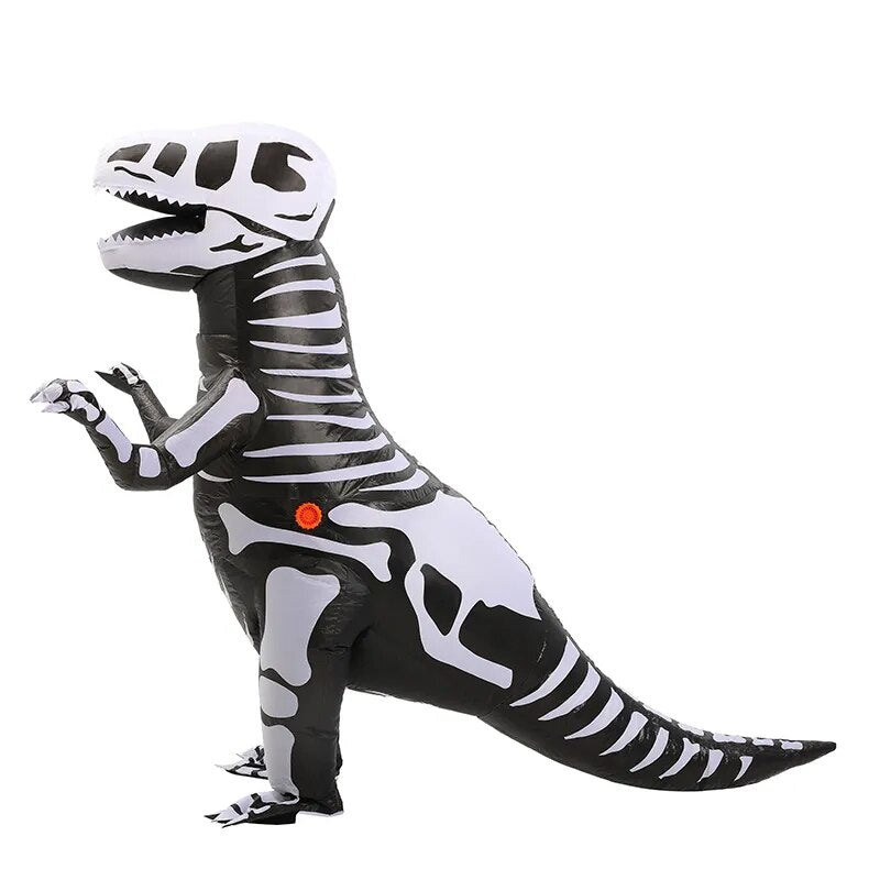 Inflatable Halloween Costume Skeleton Dinosaur Full Body Skeleton T-Rex InflatableCos-play Party Tyrannosaurus Blow Up Costume